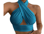 Women's Sexy Cross Pleated Halter Camisole Top