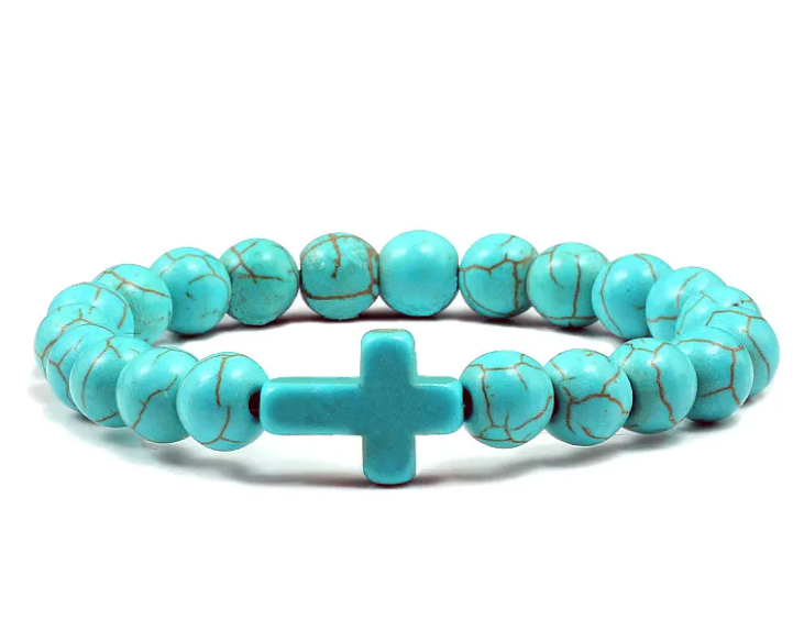 Lava Stone Cross Bracelet