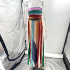 Women's Printed Tube Top Maxi Dress