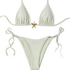 Red Triangle String Bikini Set with Starfish Charm