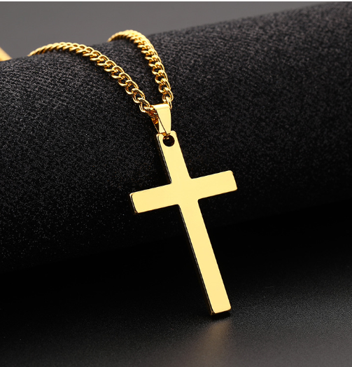 Minimalist Gold Cross Pendant Necklace for Men | Christian Jewelry