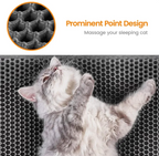 Honeycomb Cat Litter Trapping Mat, Double-Layer Waterproof Litter Box Mat with Handles, Washable Scatter Control Pad for Floor Protection