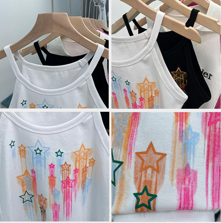 Hip-Hop Graffiti Flashing Colorful Print Tank Top