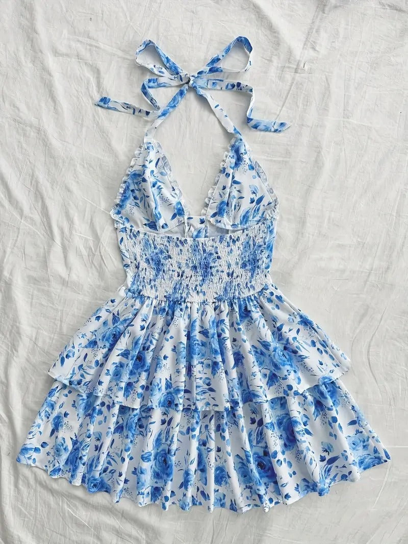 European & American Floral Camisole Dress