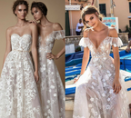 Lace and Tulle Long Dress with Spaghetti Straps