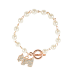 Pearl Bracelet with Dog Charm