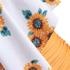 Sunflower Ruffle High-Waist Tankini Set