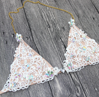 Rhinestone Lace Tie-Side Bikini