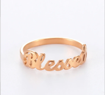 18K Rose Gold Blessed Ring - Titanium Steel