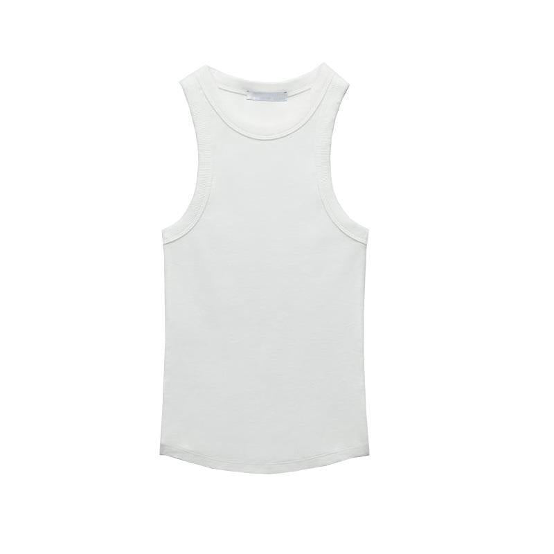 Retro American Style Ribbed Tank Top for Women