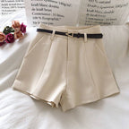 2023 Women's High-Waisted Casual Shorts with Belt