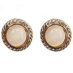 Vintage Cat's Eye Stone Elegant Earrings/Clips