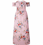 Off-Shoulder Floral Maxi Beach Dress