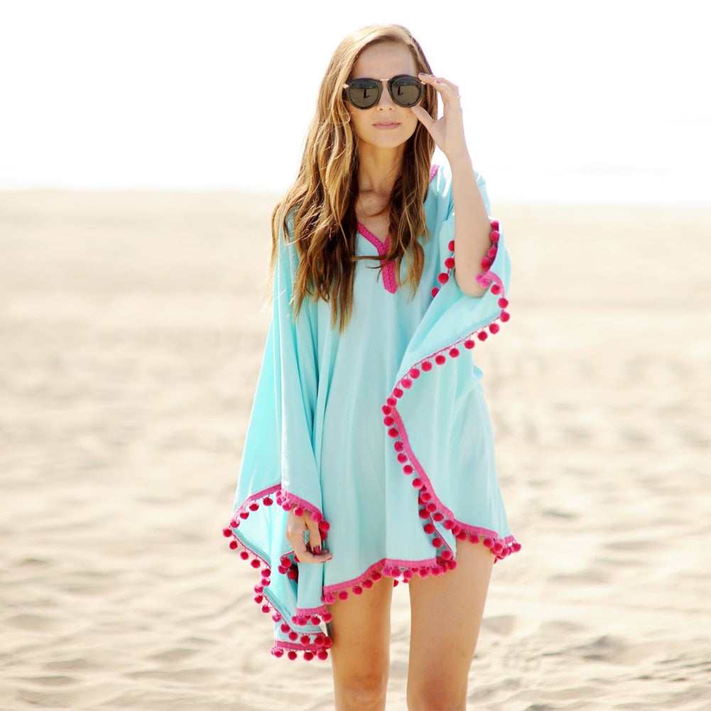 Beach Cover-Up Chiffon Shirt for Women's Vacation Wear