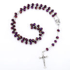 Beaded Crucifix Rosary Necklace