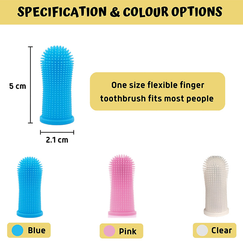 Pet Finger Toothbrush for Dogs & Cats, 360 Soft Silicone Dental Brush with Storage Case, BPA-Free Teeth & Gum Cleaner