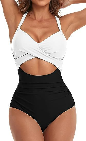 Leopard Halter Cutout One-Piece Swimsuit