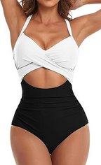 Leopard Halter Cutout One-Piece Swimsuit