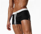 Men's Low-Waist Quick-Dry Square-Leg Swim Trunks