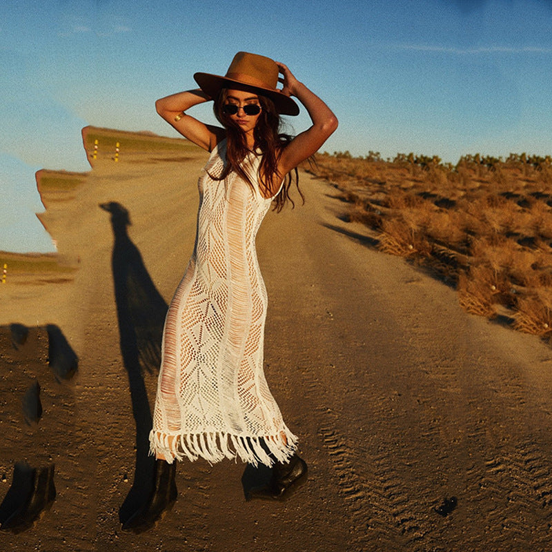 Knit Tassel Beach Cover-Up Dress