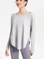 Loose Long Sleeve Yoga Crop Top for Women Fitness Wear
