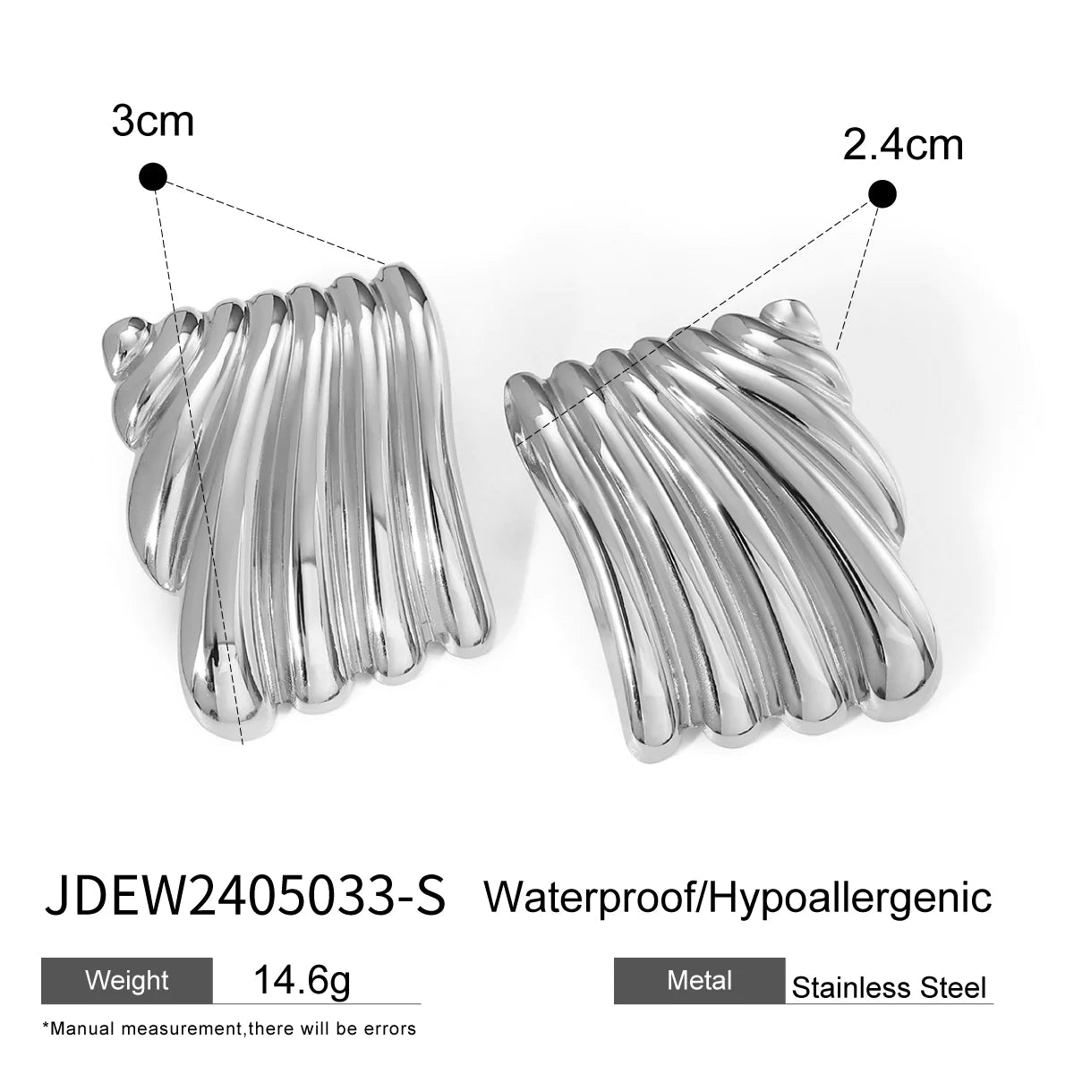 Stainless Steel Ribbed Earrings | Jewelry