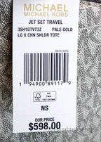 Michael Kors Jet Set Large Pale Gold X Cross Chain Tote