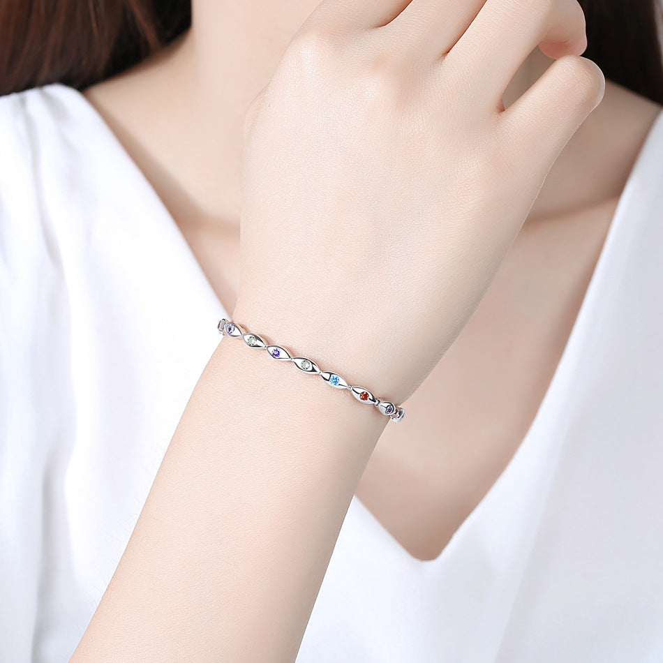 Colorful Zircon Adjustable Bracelet