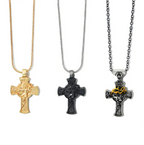 Jesus Face INRI Cross Pendant Necklace