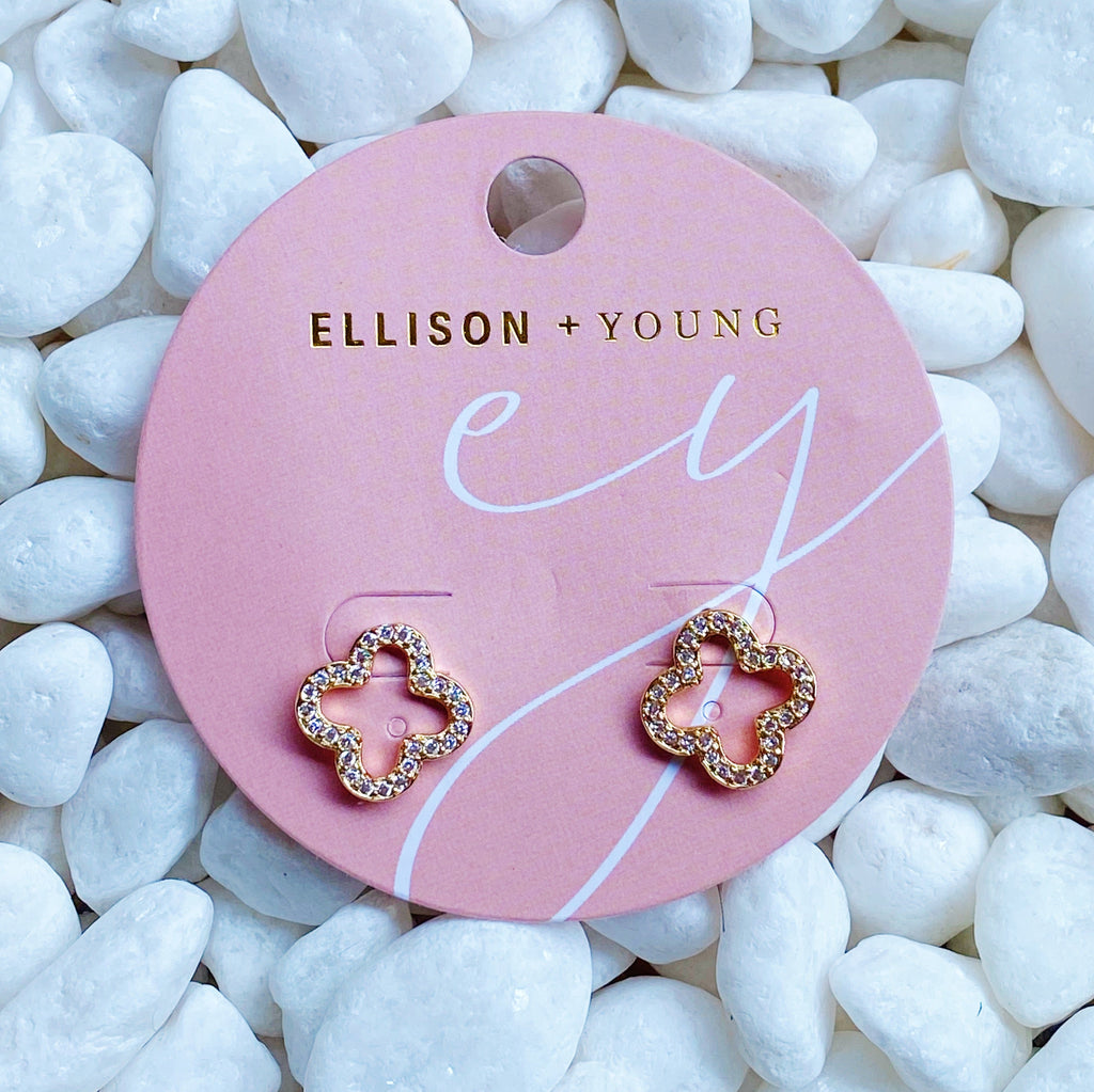 Rounded Cross Stud Earrings