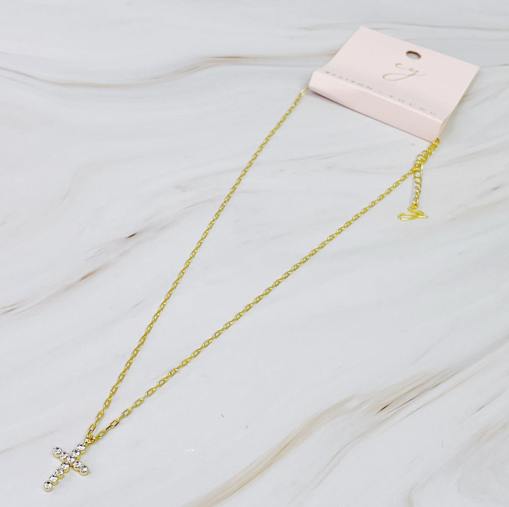 Crystal Cross Pendant Necklace