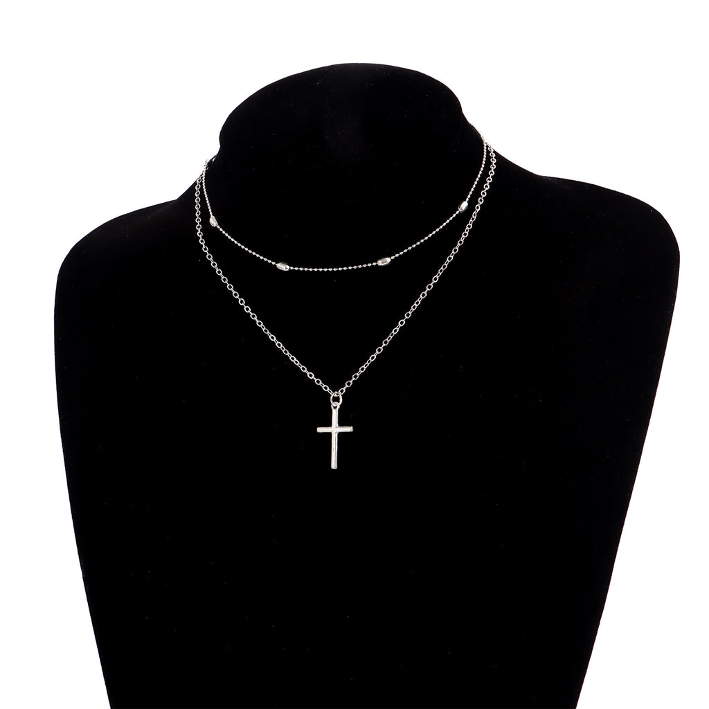 Layered Cross Pendant Necklace