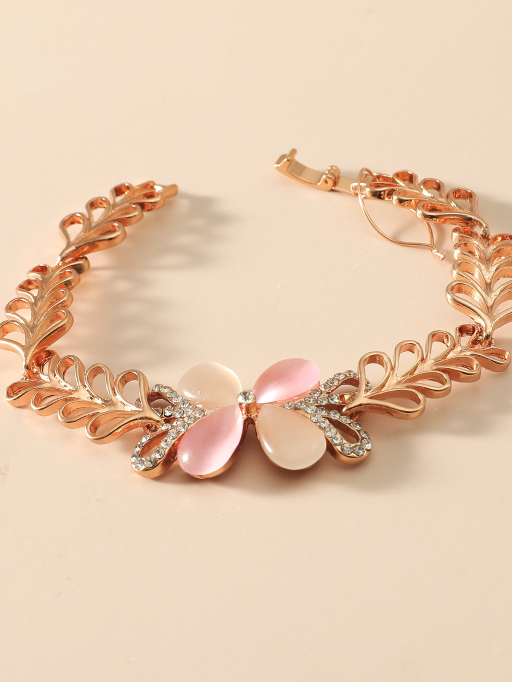 Floral Cat's Eye Stone Bracelet for Women
