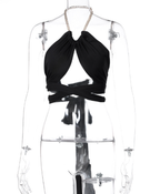 Women's Halter Backless Tank Top with Straps