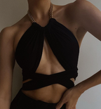 Women's Halter Backless Tank Top with Straps