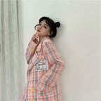 Checkered Women's Suit Set with High-Waisted Shorts