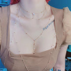 Rhinestone Body Chain with Padlock Charms