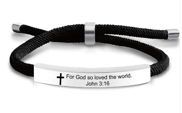 Scripture Cross Cord Bracelet (Psalm 46:5) | Christian Jewelry