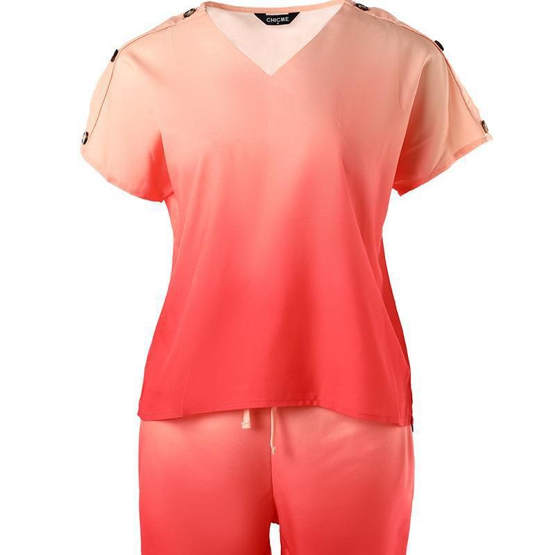 2023 Women's V-Neck Top and Shorts Casual Set