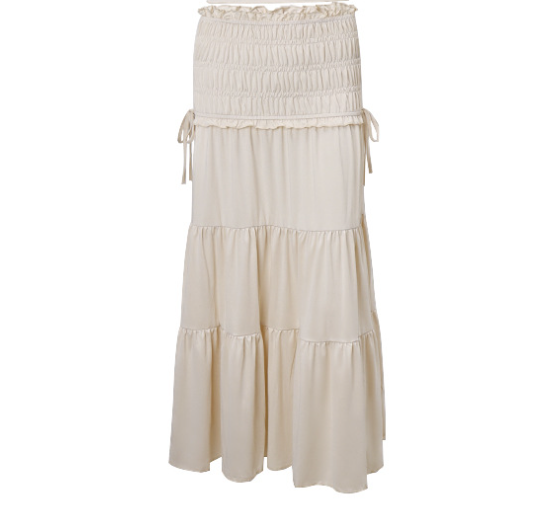 Summer Beach Tiered Smocked Maxi Skirt