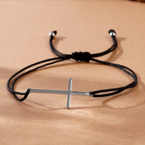 Minimalist Cross Cord Bracelet