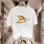 Loose Teddy Bear Printed Short Sleeve | Streetwear