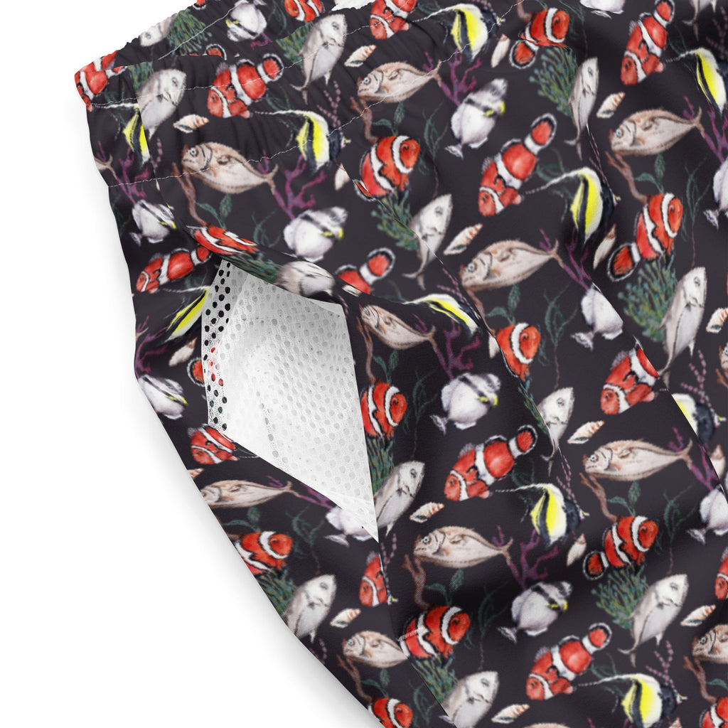 Men's Tropical Reef Print Swim Trunks