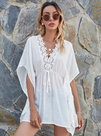 Women's Lace V-Neck Kaftan Beach Cover-Up Dress