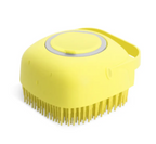 Silicone Pet Bath Brush with Soap Dispenser, Soft Massage Grooming Scrubber for Dogs and Cats, Shedding Shampoo Comb with Finger Strap