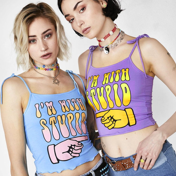 Strapless Short Tank Top with Finger Design