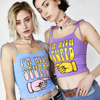 Strapless Short Tank Top with Finger Design