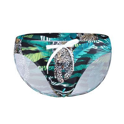 Men's Tropical Leopard Print Swim Briefs