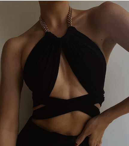 Women's Halter Backless Tank Top with Straps