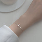 Silver Cross Chain Bracelet